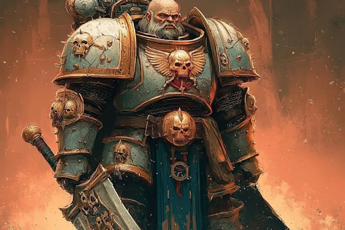 paint warhammer prophecy or vision scene illustration