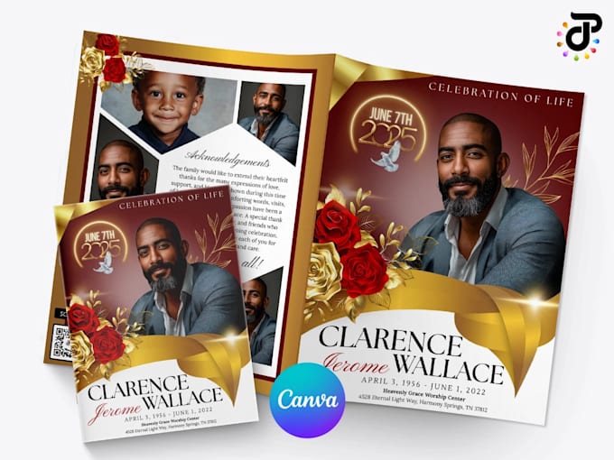 design obituary program, funeral program, funeral flyer and event flyer in 3hrs