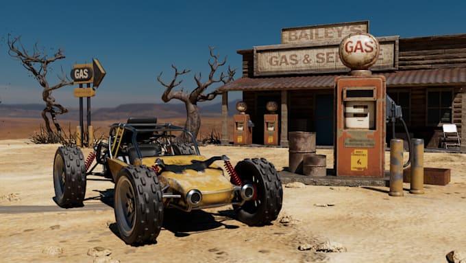 design 3d environment and props