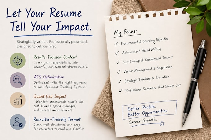 write a results driven procurement resume ats optimized