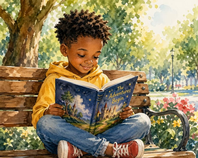 draw a cute childrens storybook illustration