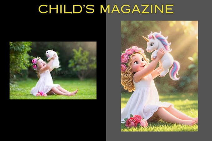 create childrens memory magazine with custom illustrations