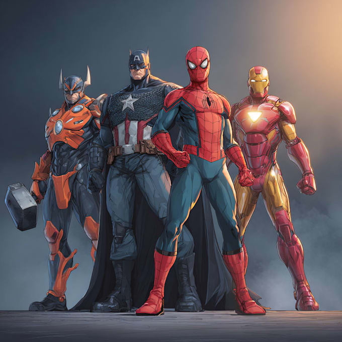 illustrate a superhero comic cover art