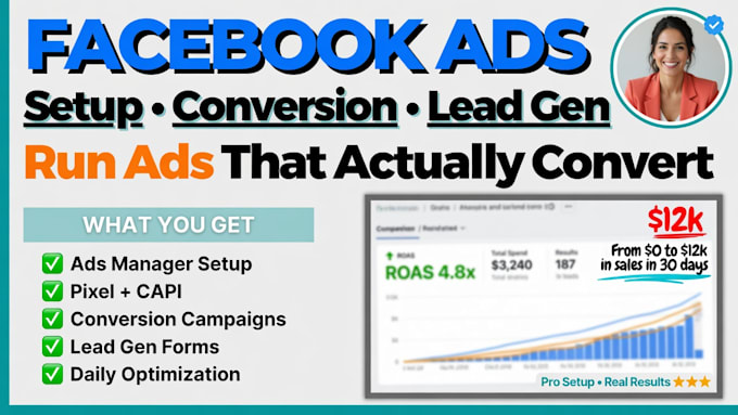 setup facebook ads manager conversion ads lead generation ads retargeting ads