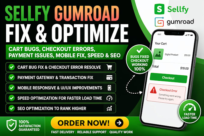 do podia payhip checkout bug payment fail slow speed mobile issue seo fix cart