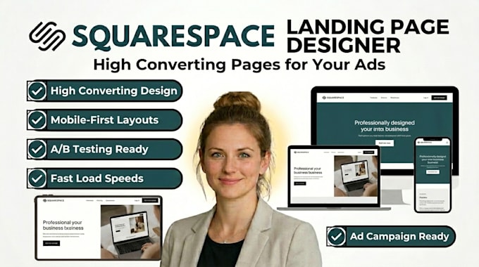 design high converting squarespace landing page for your ads