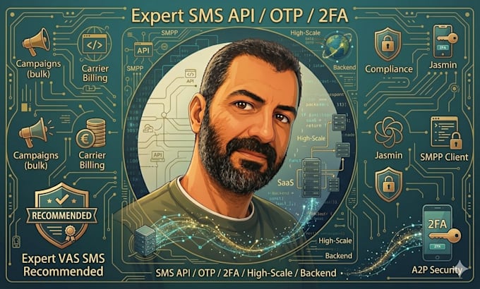 Construire une api sms, un système otp et 2fa avec twilio, tunisiesms ...