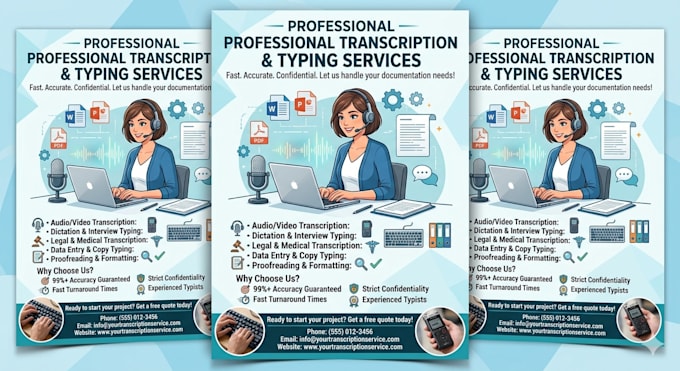 fast audio and typing transcription