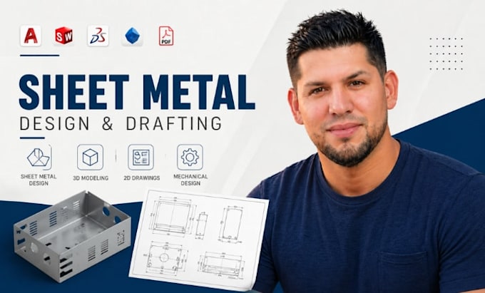 sheet metal design, cad drafting, engineering drawing, mechanical design