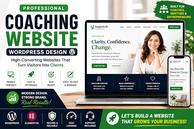 design a professional wordpress life coach website
