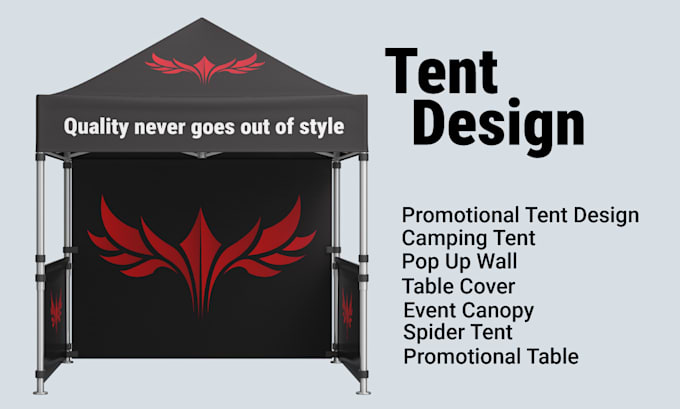 design tent, table cover, flag and canopy tent