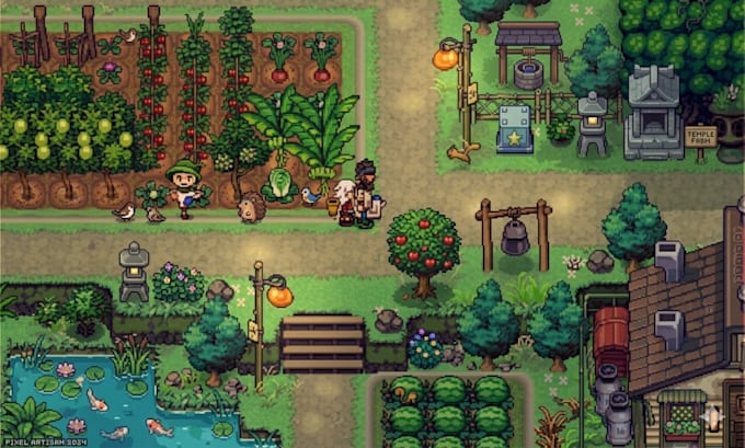 do top down pixel art tileset tilemap pixel background game asset spritesheet