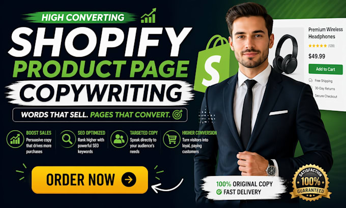 write shopify product page copywriting and product description SEO for website