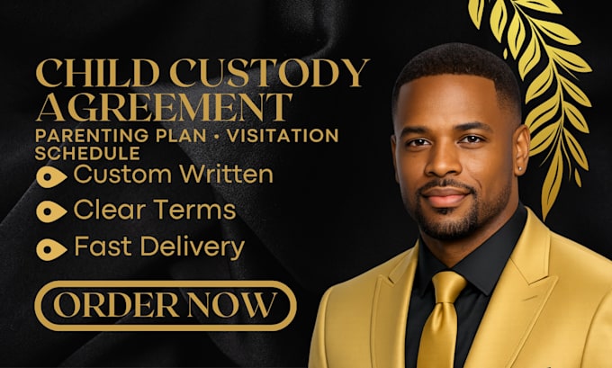 write child custody agreement parenting plan visitation schedule co parenting