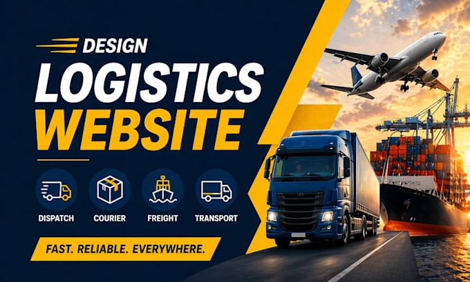 design logistics, dispatch, courier, freight, transport on wordpress website