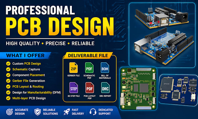 design pcb for automotive, power electronics, and raspberry pi projects with sch