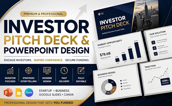 design investor pitch deck powerpoint presentation and google slides