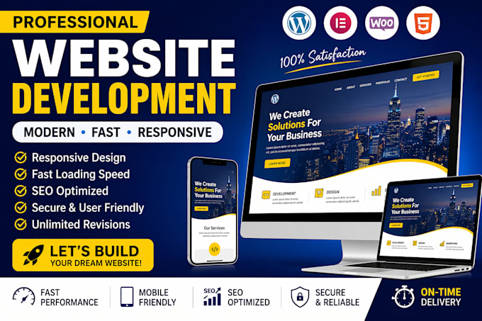 develop a custom website using HTML, CSS, javascript