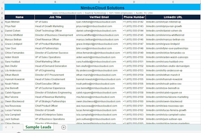 targeted b2b lead generation, linkedin prospecting, and email list building