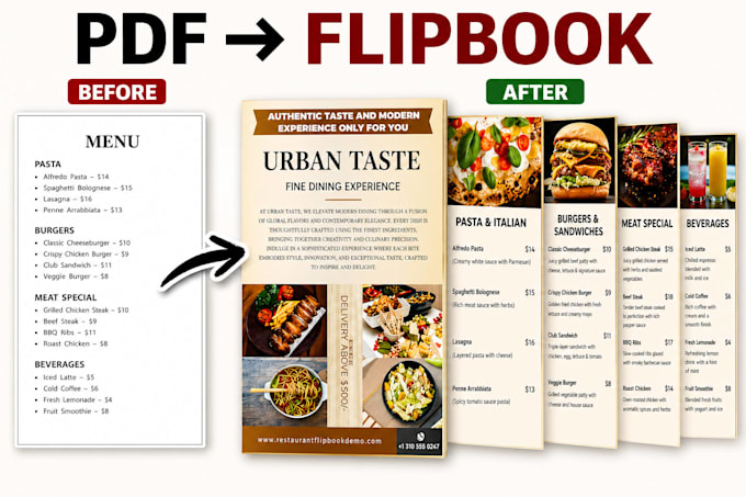 design modern digital menu or flipbook for your business
