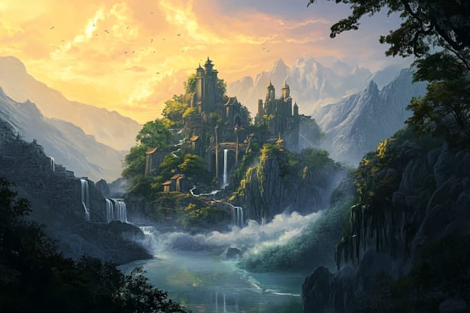 fantasy landscape design illustrations