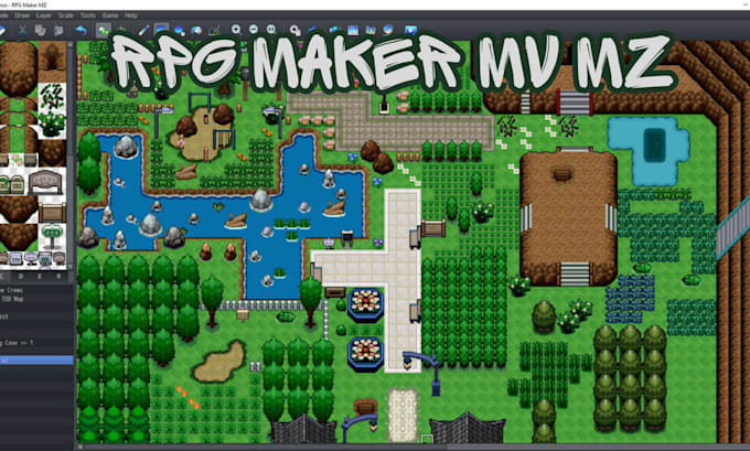 create pokemon pixel art map and custom tileset for rpg maker mv mz xp