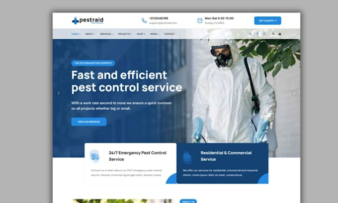 build high converting cleaning service website or pest control website