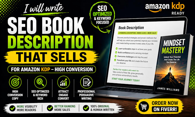 write SEO book description for amazon KDP high conversion