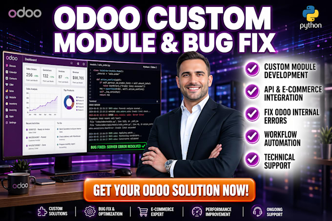develop odoo custom module and fix odoo errors