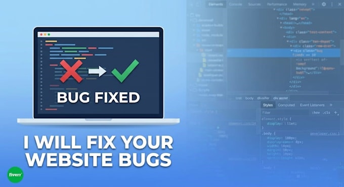 fix HTML CSS bugs, responsive issue and website design problems