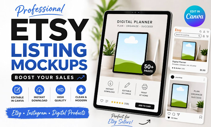 create high converting etsy mockups and listing images