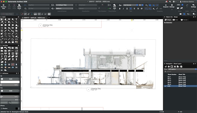 create 2d vectorworks drawings from point clouds