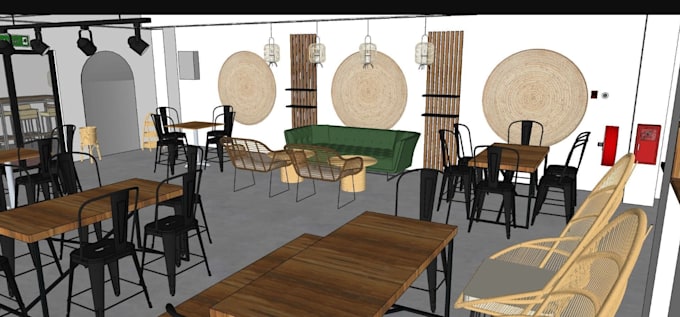 design bar interior, pub, cafe, 2d floorplan, seating layout