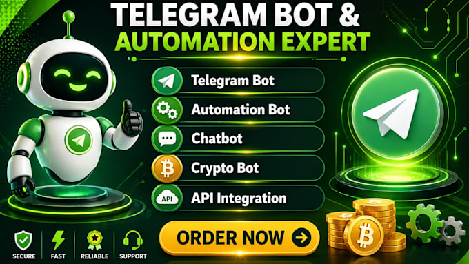 do a custom telegram bot, chatbot, crypto bot, telegram automation with python