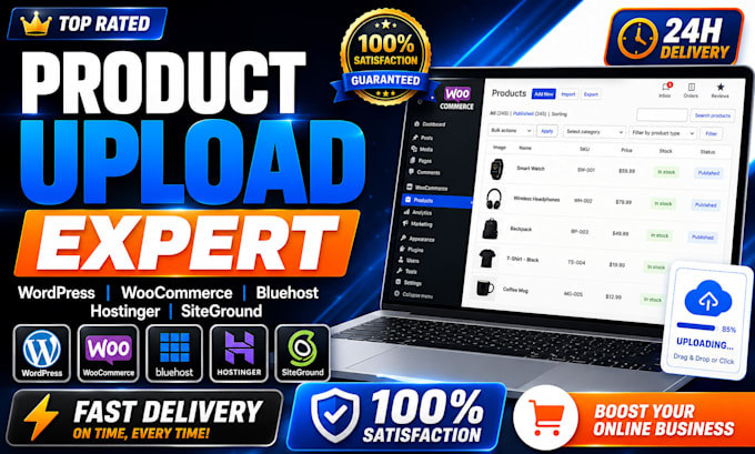 upload product shopify design godaddy wordpress ecommerce hostinger website
