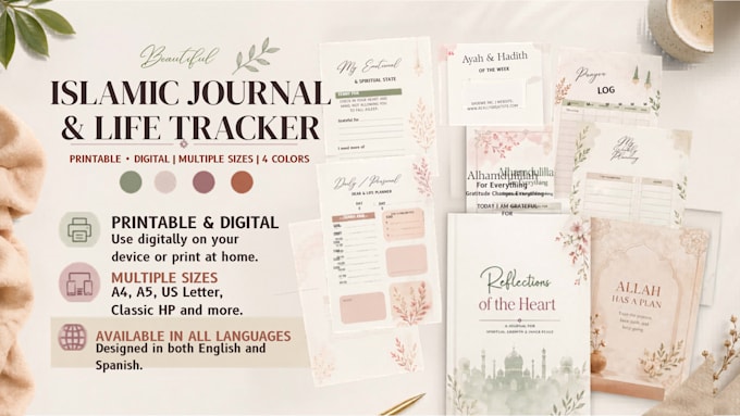 journal formatting, journal design, digital planner, workbook, calendar design