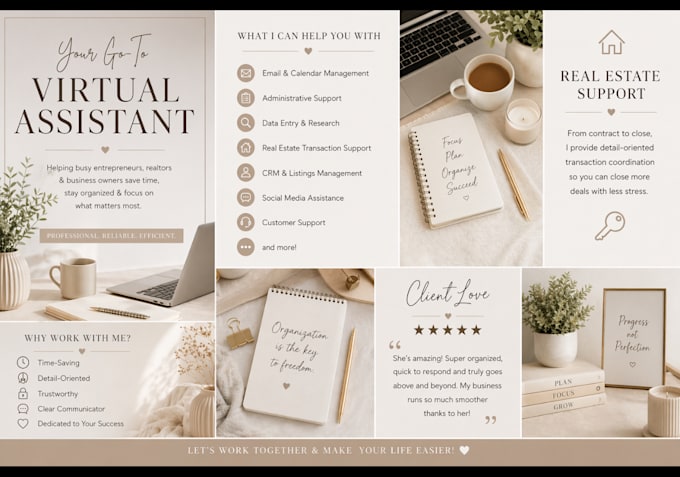 be your virtual assistant for admin and real estate tasks