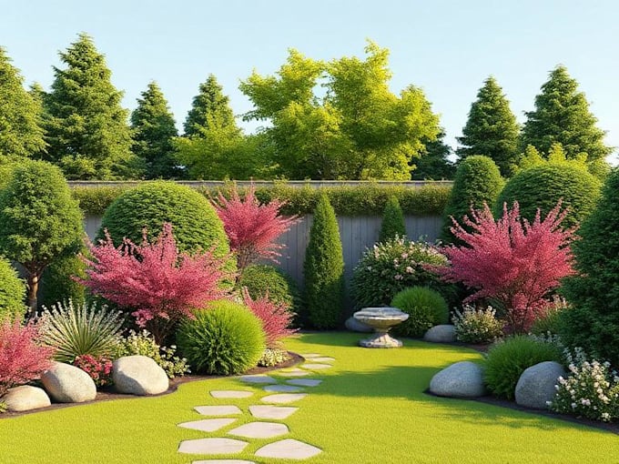 create garden or landscape 3d rendering