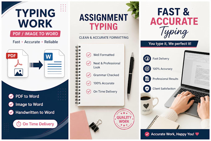 type your assignments, paragraphs and documents fast and accurately