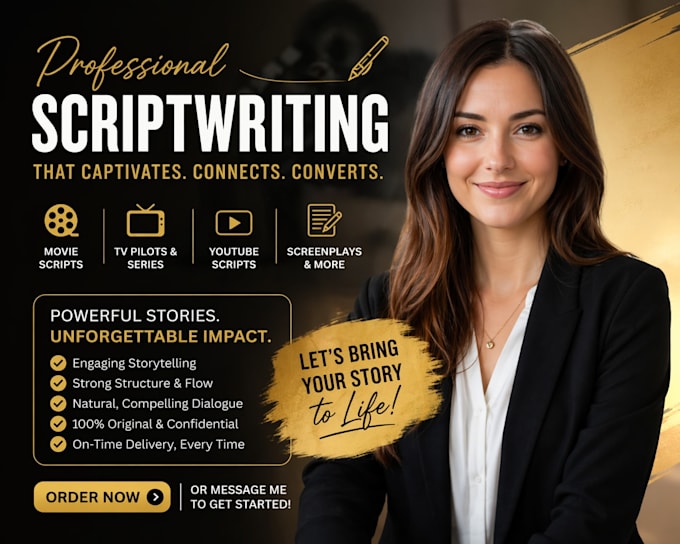 write professional screenplay  movie script film script TV series script
