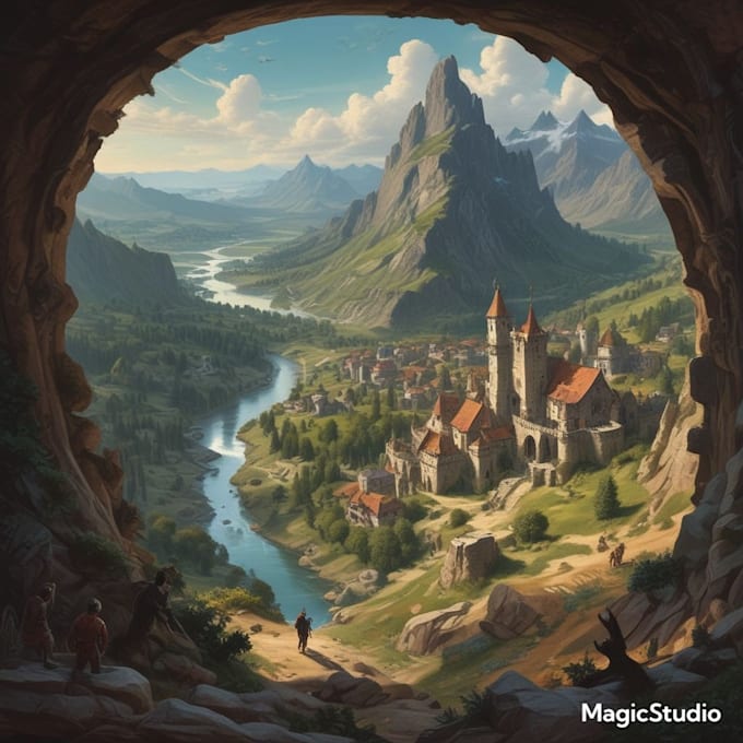 illustrate medieval fantasy and sci fi maps