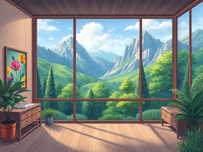 draw landscape, interior, exterior background nft animation