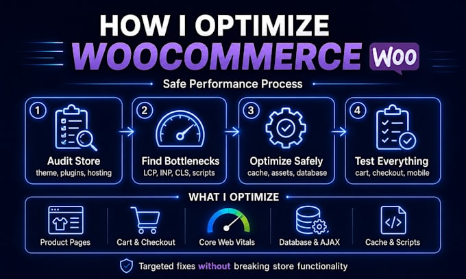 optimize woocommerce speed, checkout and core web vitals