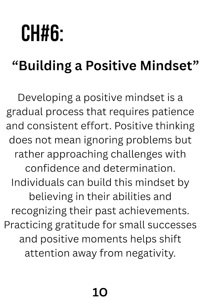 write a professional self help ebook on positive mindset