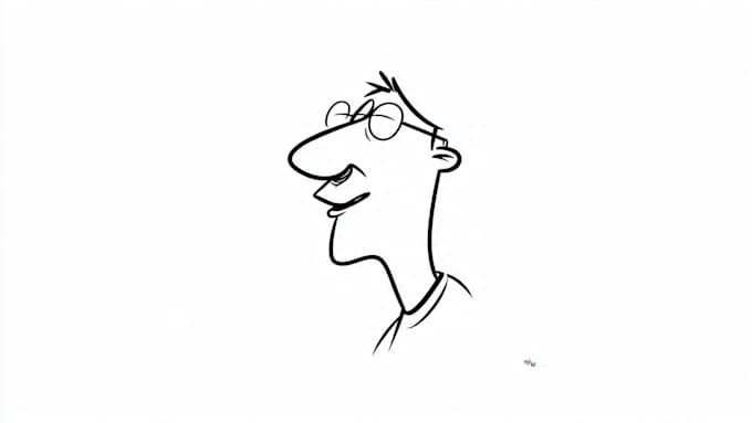 draw simple cartoon line art illustration