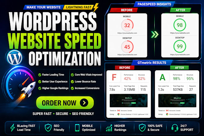 speed optimize wordpress site for 90 google pagespeed score in 24 hours
