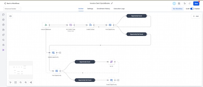 set up professional quickbooks and CRM automation workflows