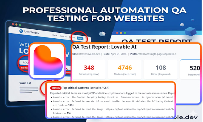 test and audit your lovable ai website for bugs