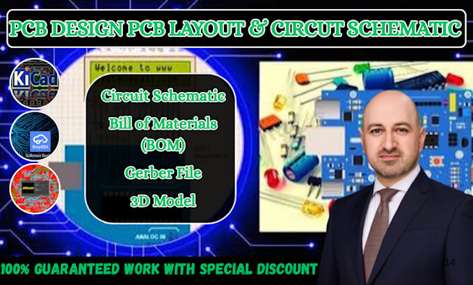 electronic pcb design, layout and circuit schematic