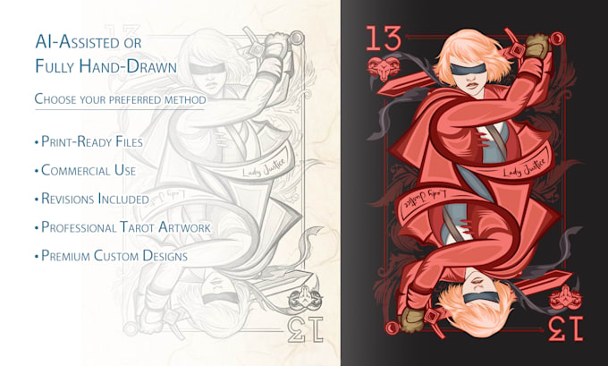 design a complete custom poker deck with unique illustrations